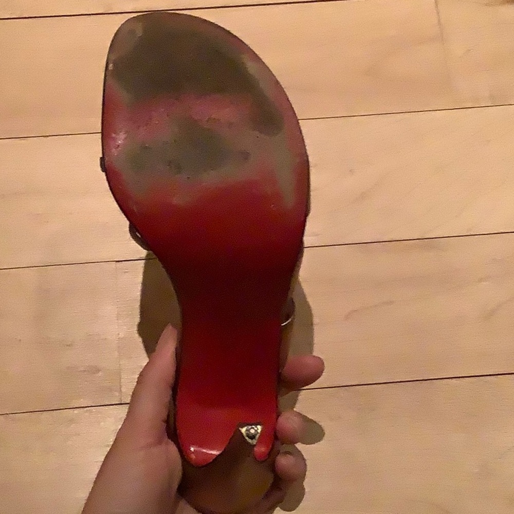 Christian Louboutin High Heel Gold Sandals - Picture 3 of 8